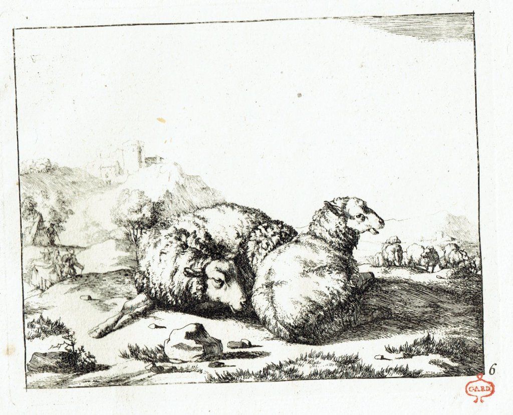 Marc de Bye d'après P. Potter. N. Visscher excud. 1664. Papier vergé, marque de collection Gard (XVIIIe siècle).
27,5 x 21,5 cm